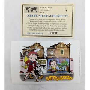 1998 Betty Boop Bamboo Island Commemorative Stamp Sheet